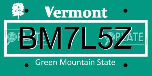 BM7L5Z Vermont License Plate