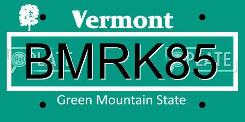 BMRK85 Vermont License Plate
