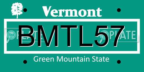 BMTL57 Vermont License Plate