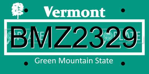 BMZ2329 Vermont License Plate