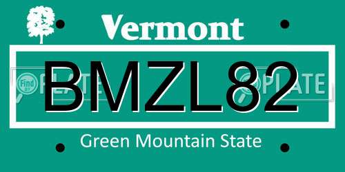 BMZL82 Vermont License Plate