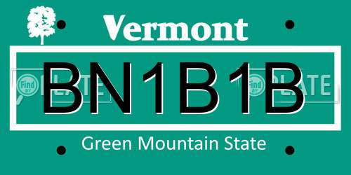 BN1B1B Vermont License Plate