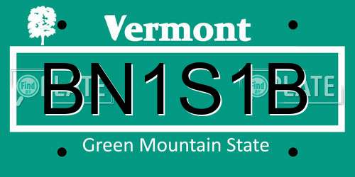 BN1S1B Vermont License Plate