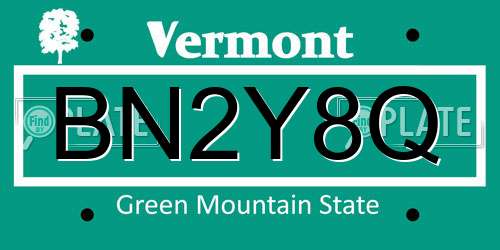 BN2Y8Q Vermont License Plate