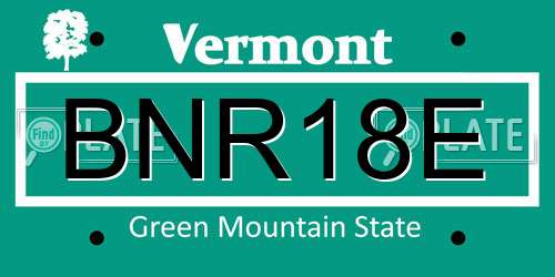 BNR18E Vermont License Plate