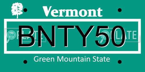 BNTY50 Vermont License Plate