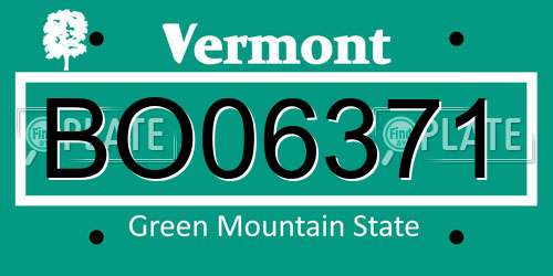 BO06371 Vermont License Plate