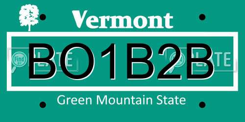 BO1B2B Vermont License Plate