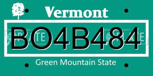 BO4B484 Vermont License Plate
