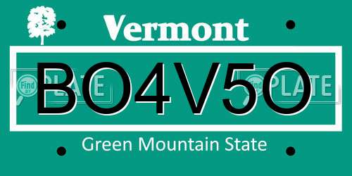 BO4V5O Vermont License Plate