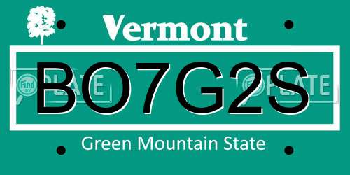BO7G2S Vermont License Plate