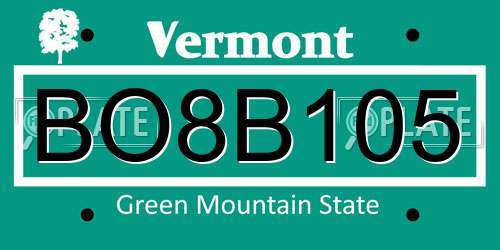 BO8B105 Vermont License Plate
