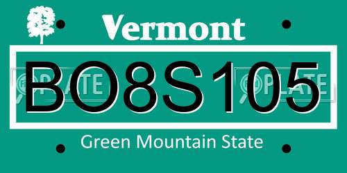 BO8S105 Vermont License Plate
