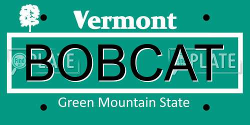 BOBCAT Vermont License Plate