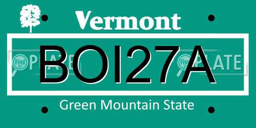 BOI27A Vermont License Plate
