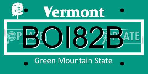 BOI82B Vermont License Plate