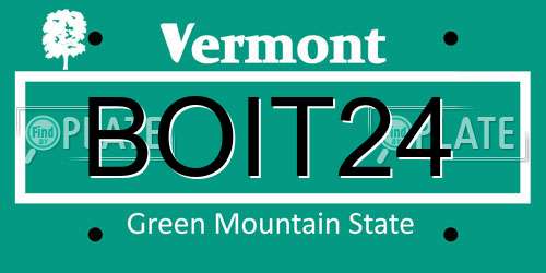 BOIT24 Vermont License Plate