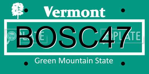 BOSC47 Vermont License Plate