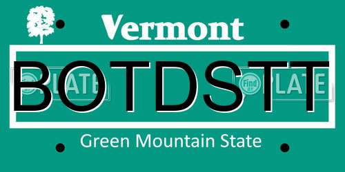 BOTDSTT Vermont License Plate