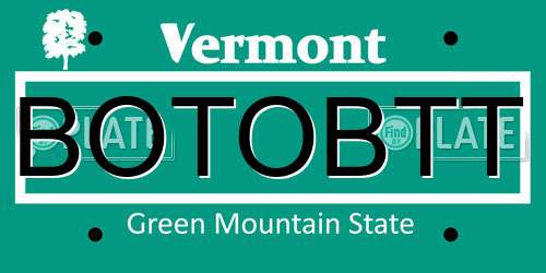 BOTOBTT Vermont License Plate