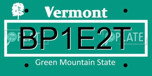 BP1E2T Vermont License Plate