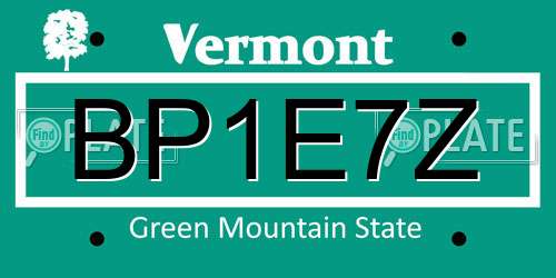 BP1E7Z Vermont License Plate
