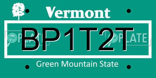 BP1T2T Vermont License Plate