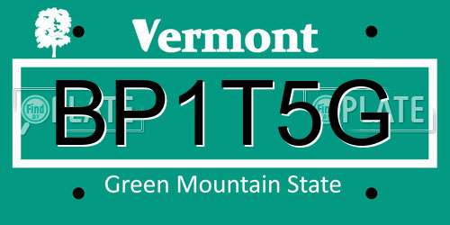 BP1T5G Vermont License Plate