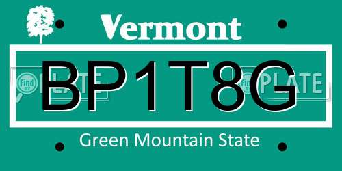 BP1T8G Vermont License Plate