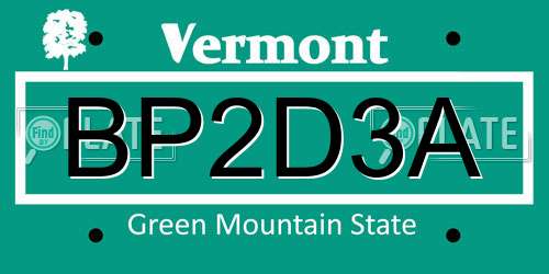 BP2D3A Vermont License Plate