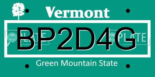 BP2D4G Vermont License Plate