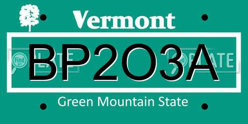 BP2O3A Vermont License Plate