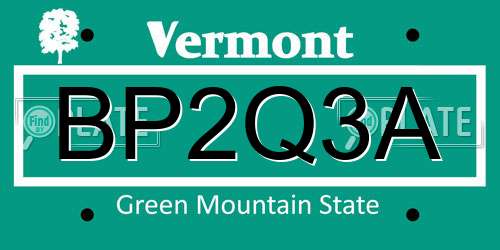 BP2Q3A Vermont License Plate