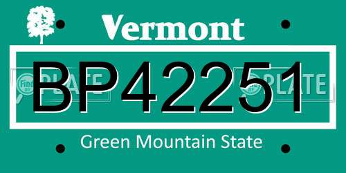 BP42251 Vermont License Plate