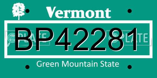BP42281 Vermont License Plate