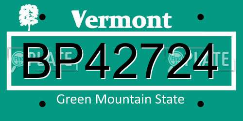 BP42724 Vermont License Plate