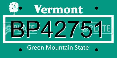 BP42751 Vermont License Plate