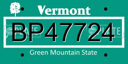 BP47724 Vermont License Plate