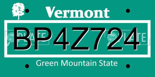 BP4Z724 Vermont License Plate