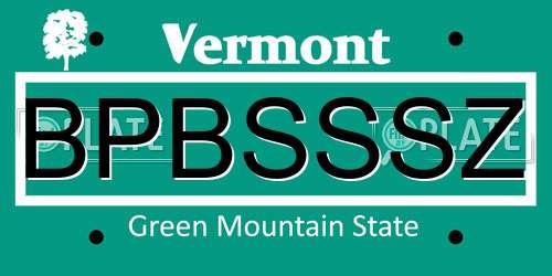 BPBSSSZ Vermont License Plate