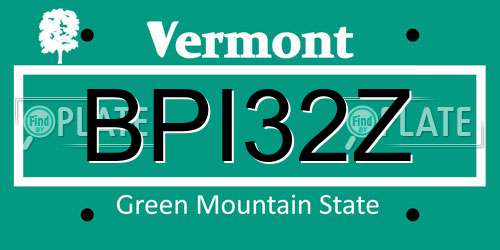 BPI32Z Vermont License Plate