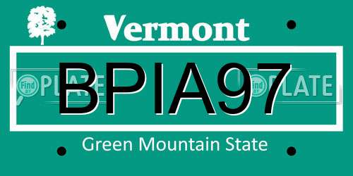 BPIA97 Vermont License Plate