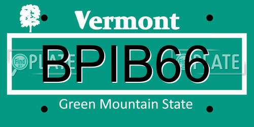 BPIB66 Vermont License Plate