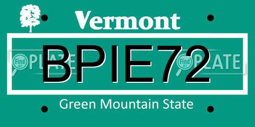 BPIE72 Vermont License Plate