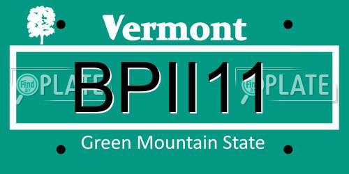 BPII11 Vermont License Plate