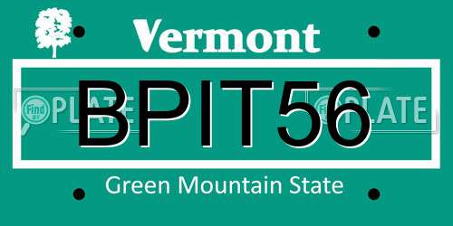 BPIT56 Vermont License Plate