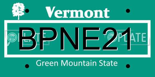BPNE21 Vermont License Plate