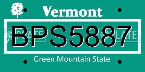 BPS5887 Vermont License Plate