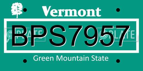 BPS7957 Vermont License Plate