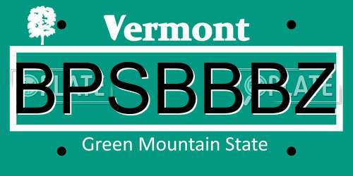 BPSBBBZ Vermont License Plate